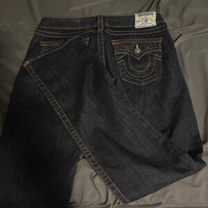 True Religion Indigo Denim Jeans with Embellished Coin Pocket